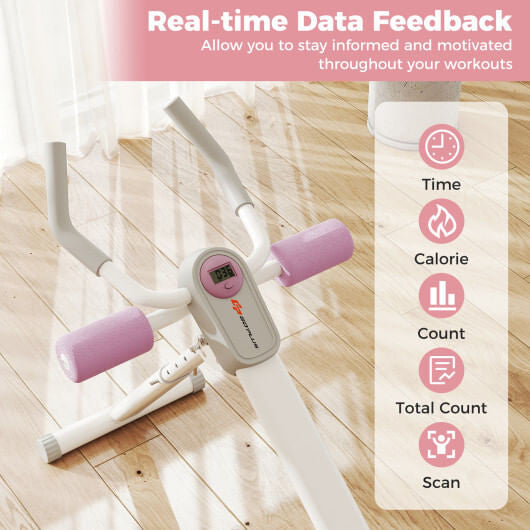 Adjustable Abdominal Trainer Ab Workout Machine Foldable Ab Cruncher-Black