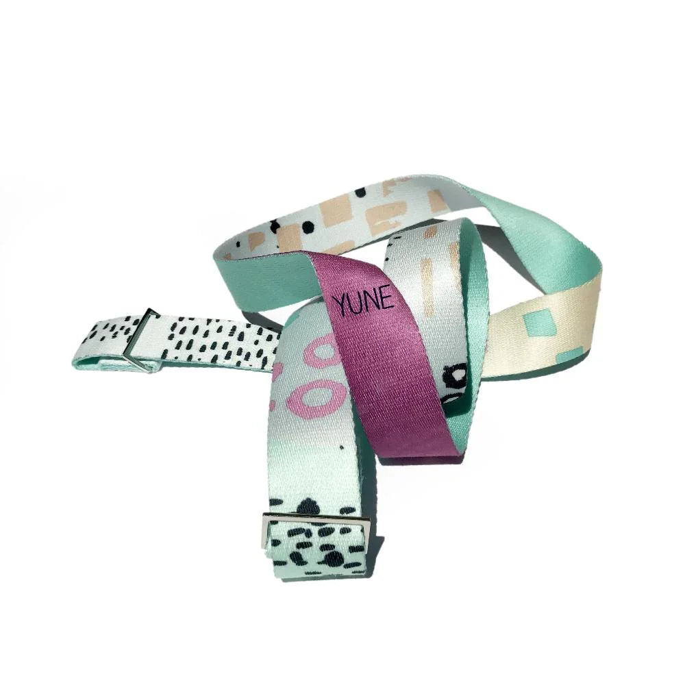 Hemlock Yoga Strap – Multicolor Stretching Strap w/ Metal Buckles | Yune Yoga